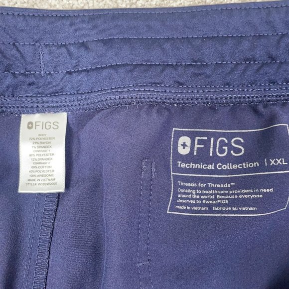 FIGS Zamora Jogger Scrub Pant Women's Size 2XL XXL Navy Blue Pockets Comfort - Picture 6 of 14